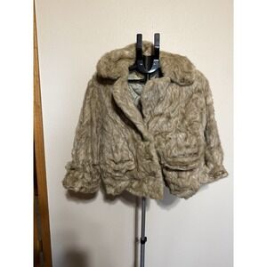 Vintage Real Fur Jacket Cropped Mid Century Monogrammed Perlstein Fur Co